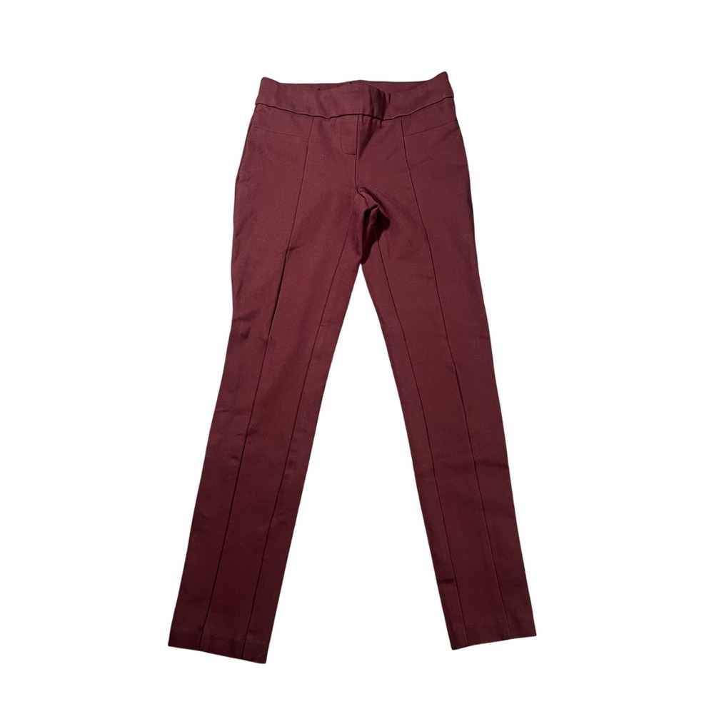 Hilary Radley Women's XS Burgundy Pull On Stretch Slim Leg Pants D2887-E906‎